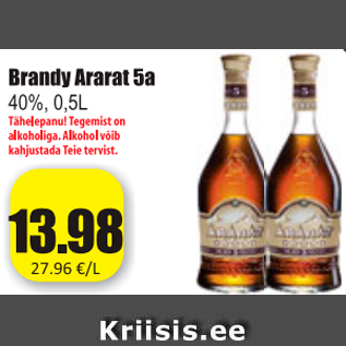 Allahindlus - Brandy Ararat 5 a