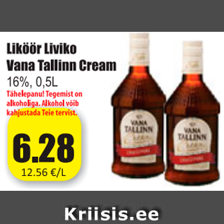 Allahindlus - Liköör Liviko Vana Tallinn Cream