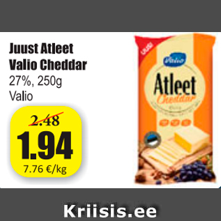 Allahindlus - Juust Atleet Valio Cheddar