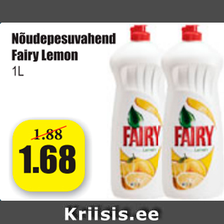 Allahindlus - Nõudepesuvahend Fairy Lemon 1 L