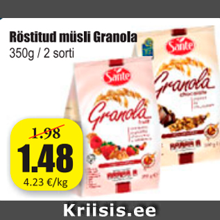 Allahindlus - Röstitud müsli Granola