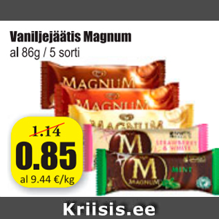 Allahindlus - Vanillijäätis Magnum