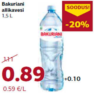 Allahindlus - Bakuriani allikavesi 1,5 L