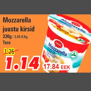 Allahindlus - Mozzarella juustu kirsid