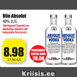 Allahindlus - Viin Absolut