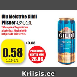 Allahindlus - Õlu Meistrite Gildi Pilsner