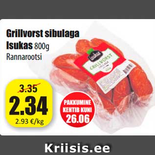 Allahindlus - Grillvorst sibulaga Isukas