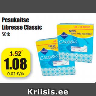 Allahindlus - Pesukaitse Libresse Classic 50tk