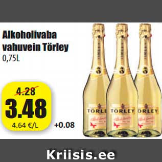 Allahindlus - Alkoholivaba vahuvein Törley 0,75L