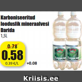 Allahindlus - Karboniseeritud looduslik mineraalvesi Darida 1,5L