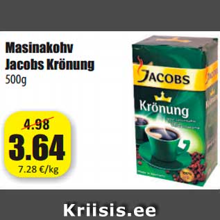 Allahindlus - Masinakohv Jacobs Krönung 500g