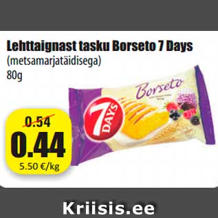 Allahindlus - Lehttaignast tasku Borseto 7 Days