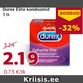 Allahindlus - Durex Elite kondoomid 3 tk