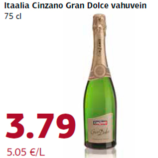 Allahindlus - Itaalia Cinzano Gran Dolce vahuvein 75 cl