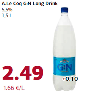 Allahindlus - A.Le Coq G:N Long Drink 5,5% 1,5 L