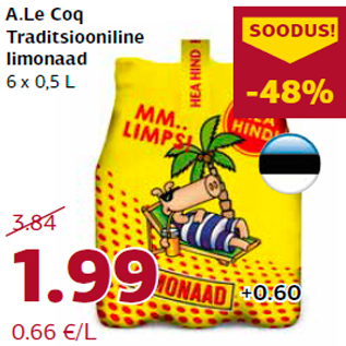 Allahindlus - A.Le Coq Traditsiooniline limonaad