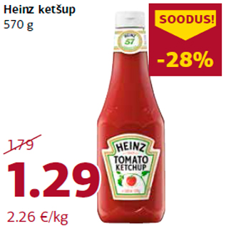 Allahindlus - Heinz ketšup 570 g