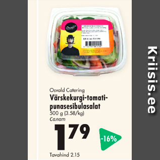 Allahindlus - Osvald Catering Värskekurgi-tomatipunasessibulasalat, 500 g