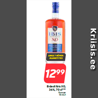 Allahindlus - Brändi Ibis XO, 36%, 70 cl***