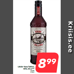 Allahindlus - Liköör Vana Tallinn, 40%, 50 cl***