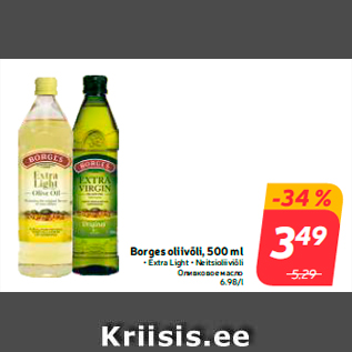 Allahindlus - Borges oliivõli, 500 ml