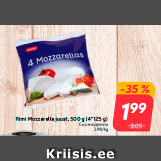 Allahindlus - Rimi Mozzarella juust, 500 g (4*125 g)