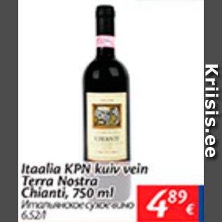 Allahindlus - Itaalia KPN kuiv vein Terra Nostra Chianti, 750 ml