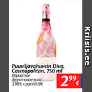 Allahindlus - Puuviljavahuvein Diva, Cosmopolitan, 750 ml