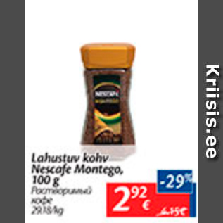 Allahindlus - Lahustuv kohv Nescafe Montego, 100 g