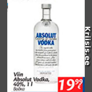 Allahindlus - Viin Absolut Vodka