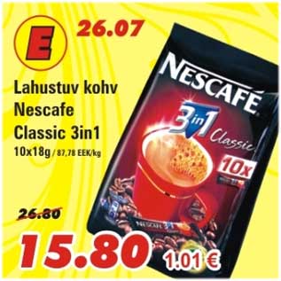 Allahindlus - Lahustuv kohv Nescafe Classic