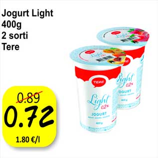 Allahindlus - Jogurt Light 400g 2 sorti Tere