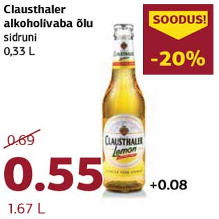 Allahindlus - Clausthaler alkoholivaba õlu