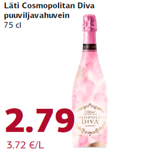 Allahindlus - Läti Cosmopolitan Diva puuviljavahuvein 75 cl