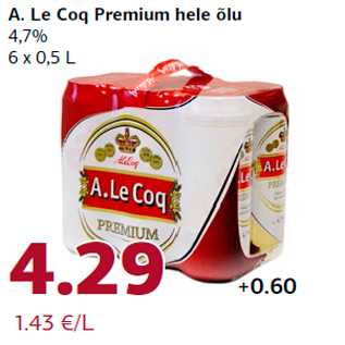 Allahindlus - A. Le Coq Premium hele õlu