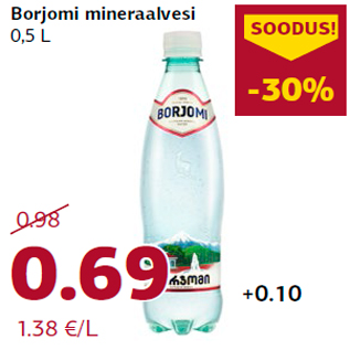 Allahindlus - Borjomi mineraalvesi 0,5 L