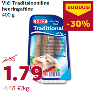 Allahindlus - Vići Traditsiooniline heeringafilee 400 g