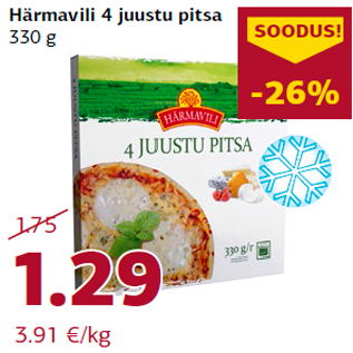 Allahindlus - Härmavili 4 juustu pitsa 330 g