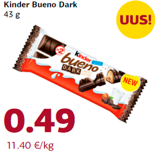 Allahindlus - Kinder Bueno Dark 43 g