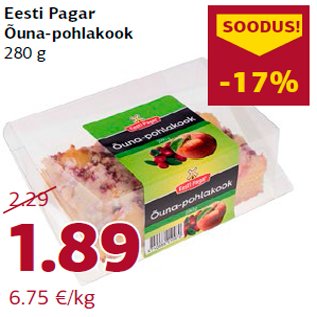 Allahindlus - Eesti Pagar Õuna-pohlakook 280 g