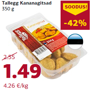 Allahindlus - Tallegg Kananagitsad 350 g