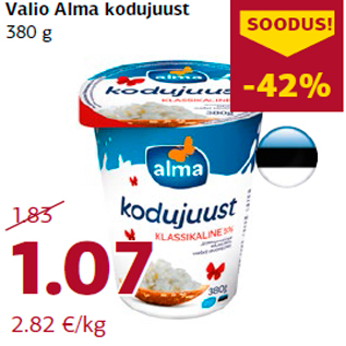 Allahindlus - Valio Alma kodujuust 380 g