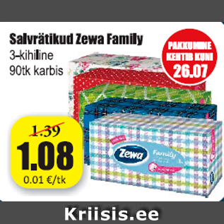 Allahindlus - Salvrätikud Zewa Family