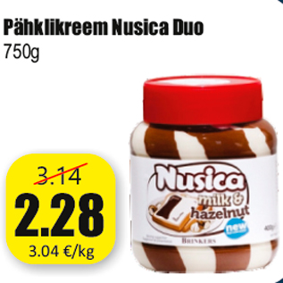 Allahindlus - Pähklikreem Nusica Duo 750g