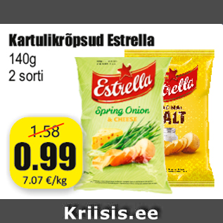 Allahindlus - Kartulikrõpsud Estrella