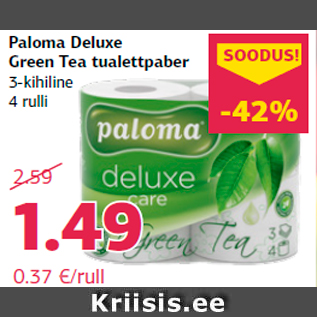 Allahindlus - Paloma Deluxe Green Tea tualettpaber