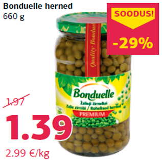 Allahindlus - Bonduelle herned 660 g