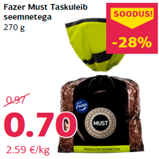 Allahindlus - Fazer Must Taskuleib seemnetega 270 g