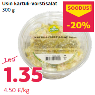 Allahindlus - Usin kartuli-vorstisalat 300 g