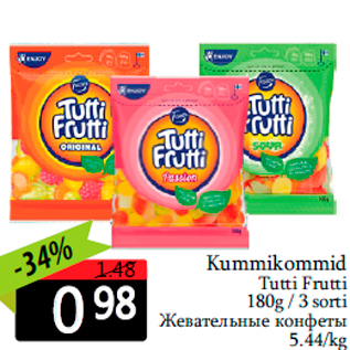 Allahindlus - Kummikommid Tutti Frutti